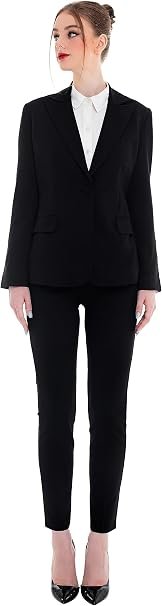 Marycrafts Women's Business Blazer Pant Suit Set for Work