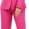 61QOg18vygL._AC_SY606 Kelyaa Women's Lapel Notches One-Button Narrow Cut Jacket Set of 2