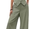 61S9sKPDniL._AC_SX466 MINTLIMIT Women’s 2-Piece Vest & Wide-Leg Trousers Set