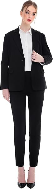 Marycrafts Women's Business Blazer Pant Suit Set for Work