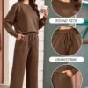 7145bfpoAXL._AC_SY606 SHEKINI Women’s Lounge Wear Set – Long Sleeve Top and Matching Trousers, 2-Piece Tracksuit