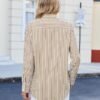 siliteelon Striped Button Down Shirts for Women Work Collared Dress Shirt